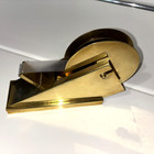 Geometric 1970 s Brass Tape Dispenser Art Deco Style Office Desk