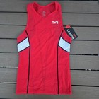 Tyr Carbon Men s Red black Tri Triathlon Tank  s     6 In Padded Short Xs New