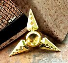 Cool Gold Tri All Metal Fidget Spinner Toy Boys Girls Kids Adults Adhd Focus     