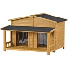48  Large Wooden Dog House Indoor Outdoor Dog Kennel Pet Cabine With Porch Roof