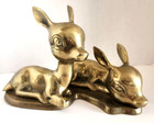 Vintage Brass Fawn Bambi Baby Deer Sculpture 10  Long X 6 5  Tall