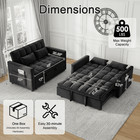3 1 Convertible Sleeper Sofa Bed Velvet Pull Out Couch Adjustable Loveseat Futon