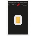 1 Gram Gold Argor Heraeus Bar 1 G  9999 Fine Gold - In Assay
