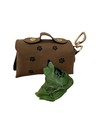 Traveling Pets Clip-on Dog Waste Bag Dispenser Pouch Brown Paw Prints