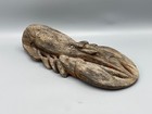 Hand Carved Wooden Lobster Weathered Wood Coastal Beach Decor Folk Art 12 5    Vtg