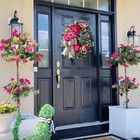 Spring Summer Wreath For Front Door hot Pink Peony Door Wreath farmhouse Kitchen