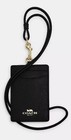 Coach Id Lanyard Women   s Black Crossgain Leather Card Holder Gold-tone Hardware