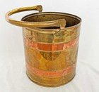 Vintage Brass   Copper Log   Coal Bin - Bucket - Scuttle - Helmet - Antique D