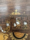 Vtg Asian India Exotic Rosewood Inlaid Marquetry Wood Figures Riding Elephant
