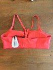 Prana Red Strappy Back  Size Large Pullover Sports Bra  Adjustable Straps