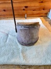 Antique Air Bellow Leather Wooden Copper Foot Pump Balloons Wheels Fire Place