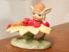 Rare Vintage Norcrest Pixie Elf Lying Sitting On Sun Flower Made In Japan