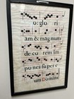 Framed C1400 Illuminated Manuscript Liturgical Music Page On Vellum  20  X 13 