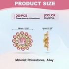 200 Pcs Sew On Rhinestones  Flower Glass Rhinestones  Light Pink
