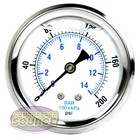 Liquid Filled 200 Psi Air Pressure Gauge Center Back Mount Mnt With 2 5  Face