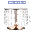 Metal Cake Stand With Crystal Pendants For Wedding Birthday Gold 12 X 7inch