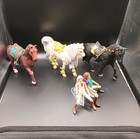 Lot Of 5 Schleich Figures - 3 Horses 2 Female Riders W  2 Tacks