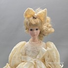 Vintage Dandee International Limited Porcelain Doll 13  Tall  Beige Lace Dress