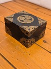 Antique Japanese Black Lacquer Box Tokugawa Crest Mitsu-aoi Meiji Era Export