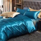 3 4pc Luxury Rayon Satin Bedding Set Duvet Cover Single Double King Size Bedding