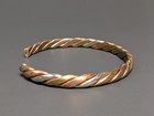 Copper Brass Silver Plated Cuff Bracelet Twisted Mixed Metal 7  Vintage