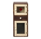 Antique 1920s First Aid Red Cross Medical Wall Cabinet Cupboard Porcelain Knobs