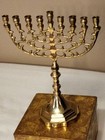Hanukkah Menorah Jewish Judaica Israel Vintage Brass Chanukah Candle Holder