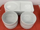 Bia International  --   White Soup - Sandwich Trays With Bowls    4  Sets 