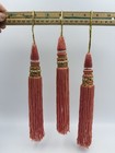 Vintage Beaded Decorative Tassels Gold   Pink Set Of 3