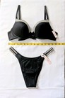 Victorias Secret Swim Very Sexy Shine Trim Set 34b Add 1c small Strap Brazilian