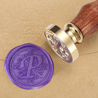 Vintage Retro Brass Head Wooden Handle Initial Wax Classic Sealing Wax Seal Stam