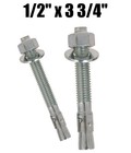  qty 100  1 2-13 X 3-3 4  Concrete Wedge Anchor Zinc Plated