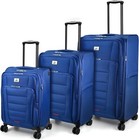 Verdi 3 Piece Luggage Set   durable Softside Suitcase With 8-wheel Rolling Spinner