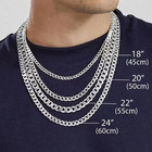Solid Italian 925 Sterling Silver Cuban Link Chain Mens Womens Necklace