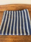 Vintage 90s Pair Of  Ralph Lauren Blue White Striped Cotton Euro Square Sham