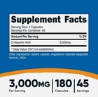 Nutricost D-aspartic Acid Capsules  180 Capsules   3000mg Serving 