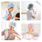 Shower Cap For Women Reusable Bath Hair Cap Waterproof Double Layer