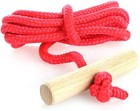 2x Sledge Leash With Wooden Handle  Pull Rope For Sledges  60  Rope   8  Handle 