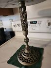 Old Marble Top Plant Stand Brass Filigree Base