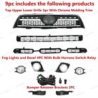 For Rav4 Base sport 2009-12 Front Bumper Upper Lower Grilles fog Lamps retainers