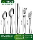 W u 20 Piece Silverware Set  Stainless Steel Flatware Set