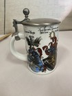 Vintage Rare Beer Stein With Pewter Lid  Domex German  bayern   Rare  Excellent
