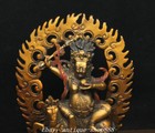 7 2  Old Tibet Buddhism Pure Bronze Gilt Palden Lhamo Deity Buddha Statue