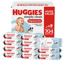 Huggies Simply Clean Unscented Baby Wipes 704 Count 11 Flip-top Packs