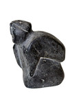 Inuit Art Soapstone Carving  Kneeling Mother With Amautiq  Luke Halluak  6x3x2