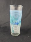 Vintage Libbey Turquoise Palm Trees Retro Tall Glass 1950   s Mid Century Modern