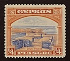 Travelstamps  1934 Cyprus Stamps Sc  125  Kgv 1 4 Pi Vouni Palace Mint Og Hinged