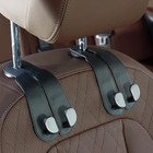  Purse Hook For Car - Universal Premium Stitched Leather And Double-hooks Black