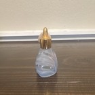 Vintage Light Blue Glass Perfume Bottle With Gold Atomizer And Beige Bulb 