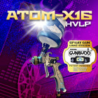 Atom Mini X16 Hvlp Auto Paint Spray Gun     Gravity Feed   Free Gunbudd 